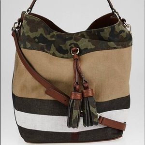 BURBERRY Medium Camo Susanna Bucket Bag